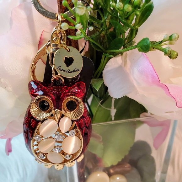 3D Rhinestone Owl Crystal Purse Bag Key Chain - Picture 2 of 7